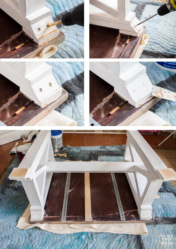 How to attach a mirror to a table base to create a coffee table
