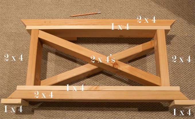 How to make a table using 2 x 4's