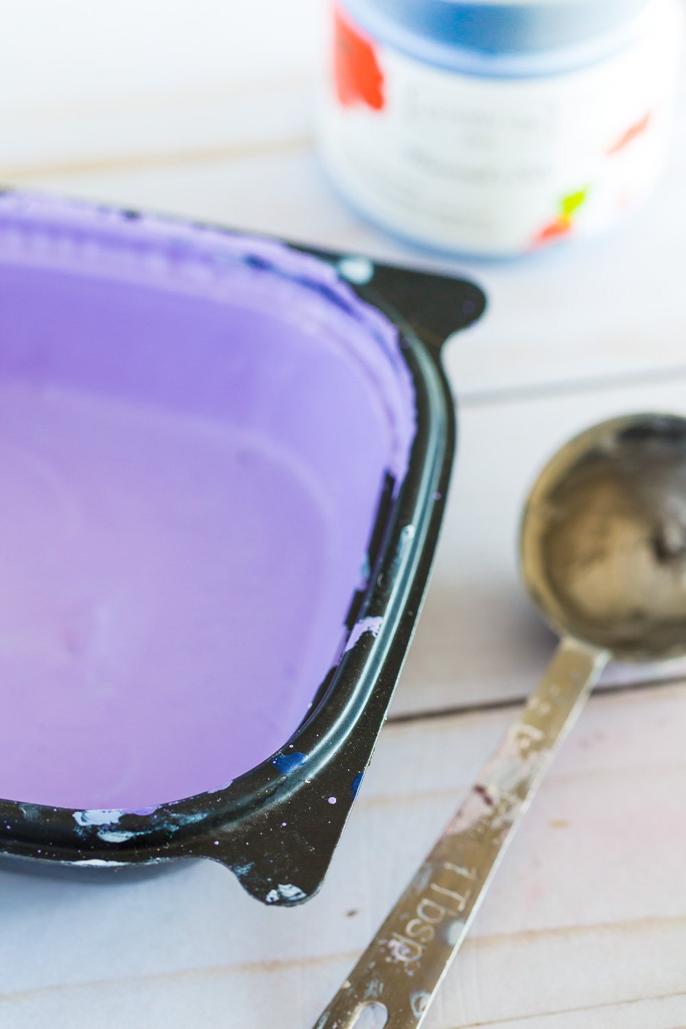 Mixing two colors of Country Chic Paint plus purple iris