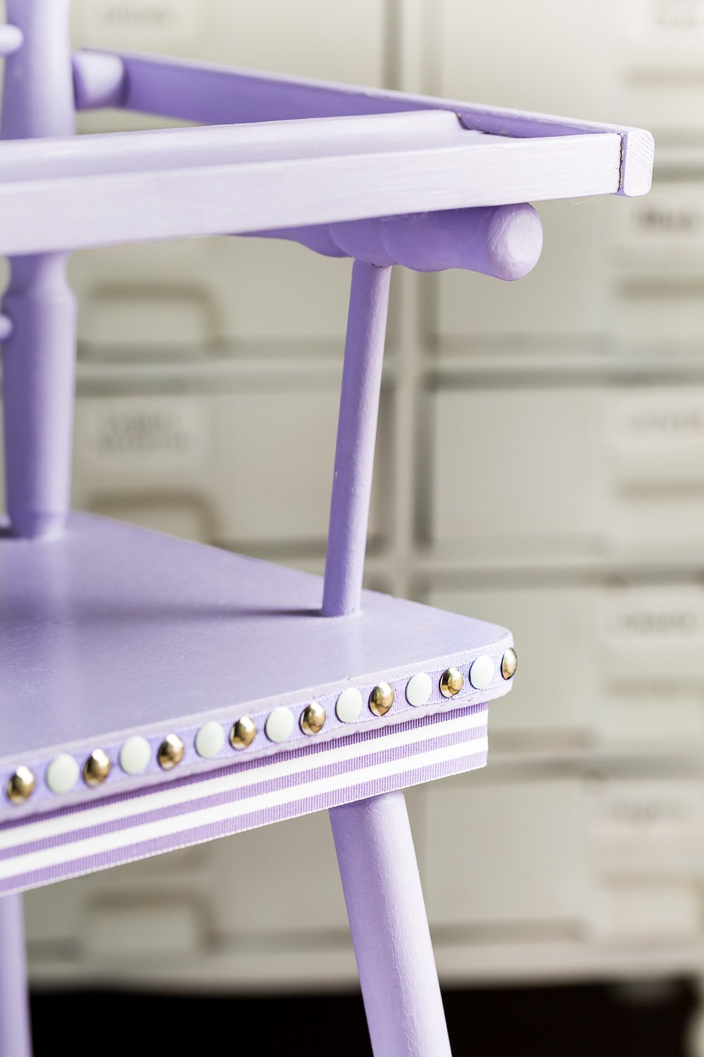 Wooden high chair paint makeover using Country Chic paint