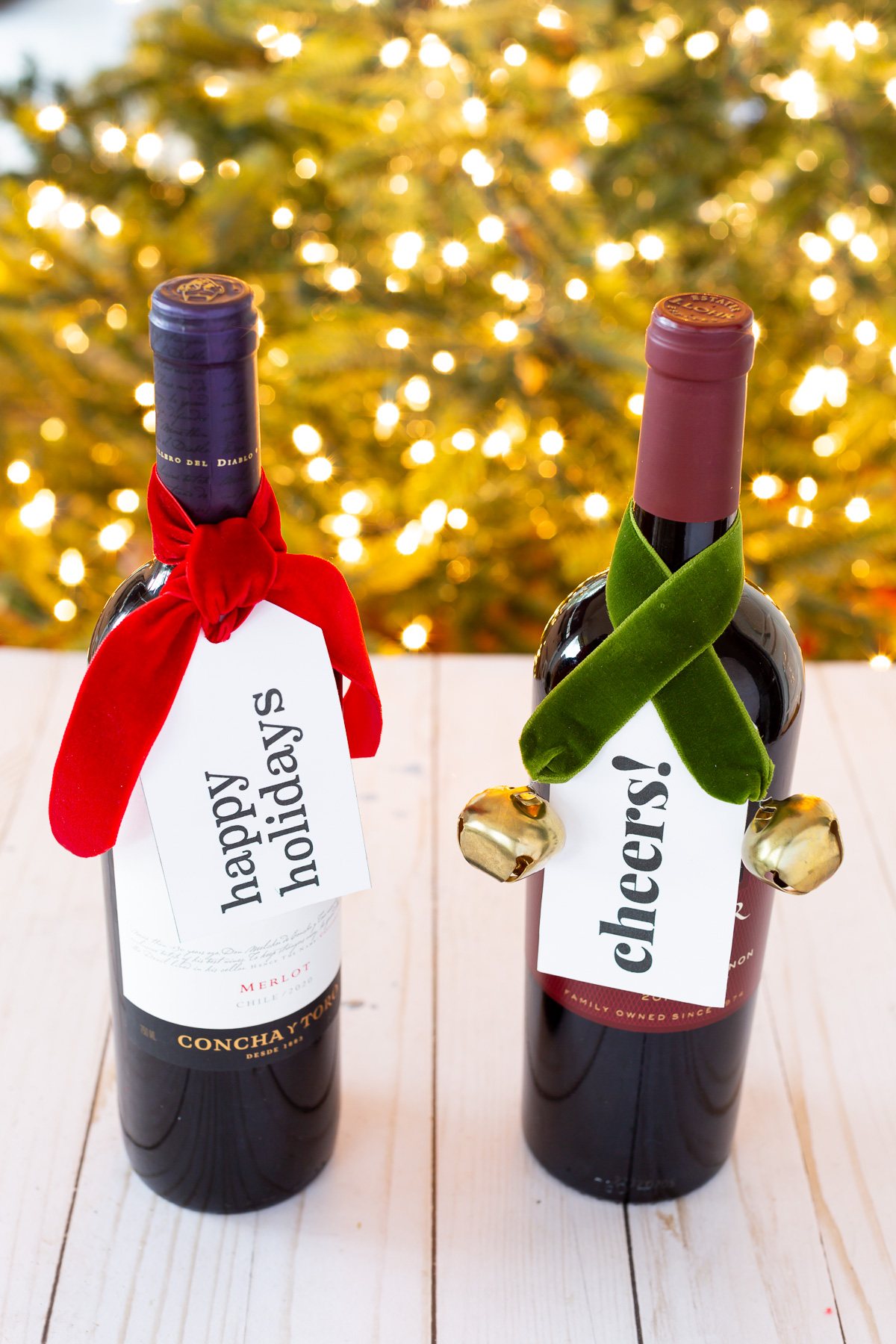 Holiday Gift tags for wine bottles