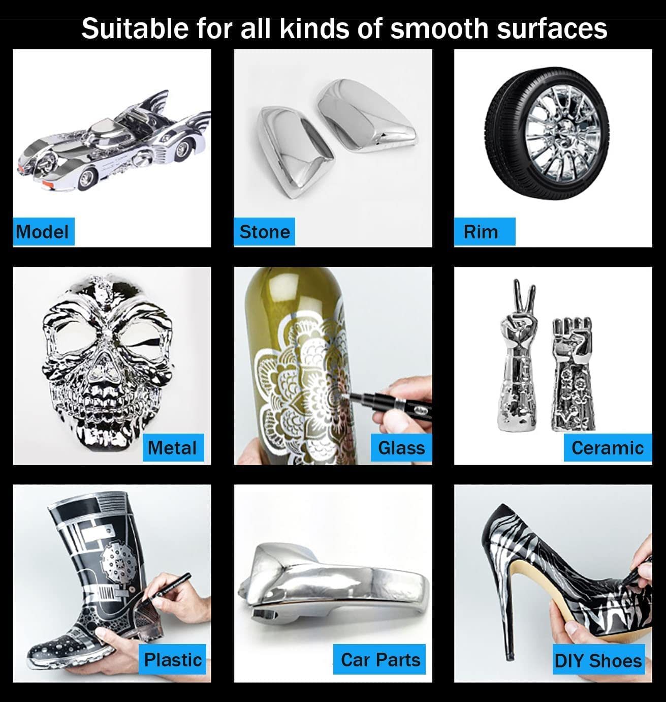 how to paint things to look like shiny silver chrome