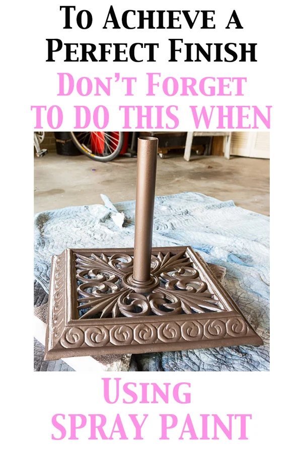 Spray painting tip for a perfect finish