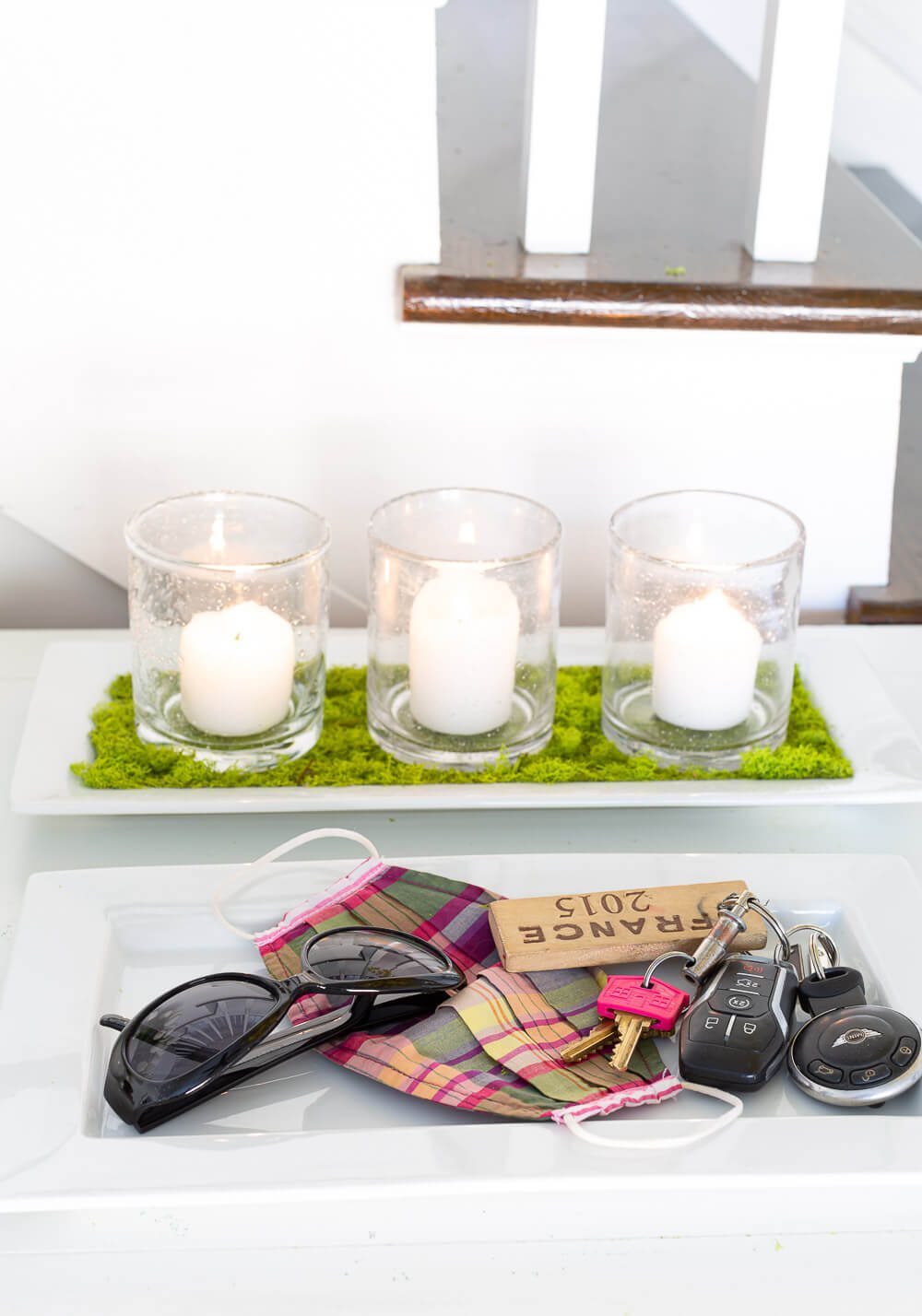How to make a modern spring candle tray holder DIY.