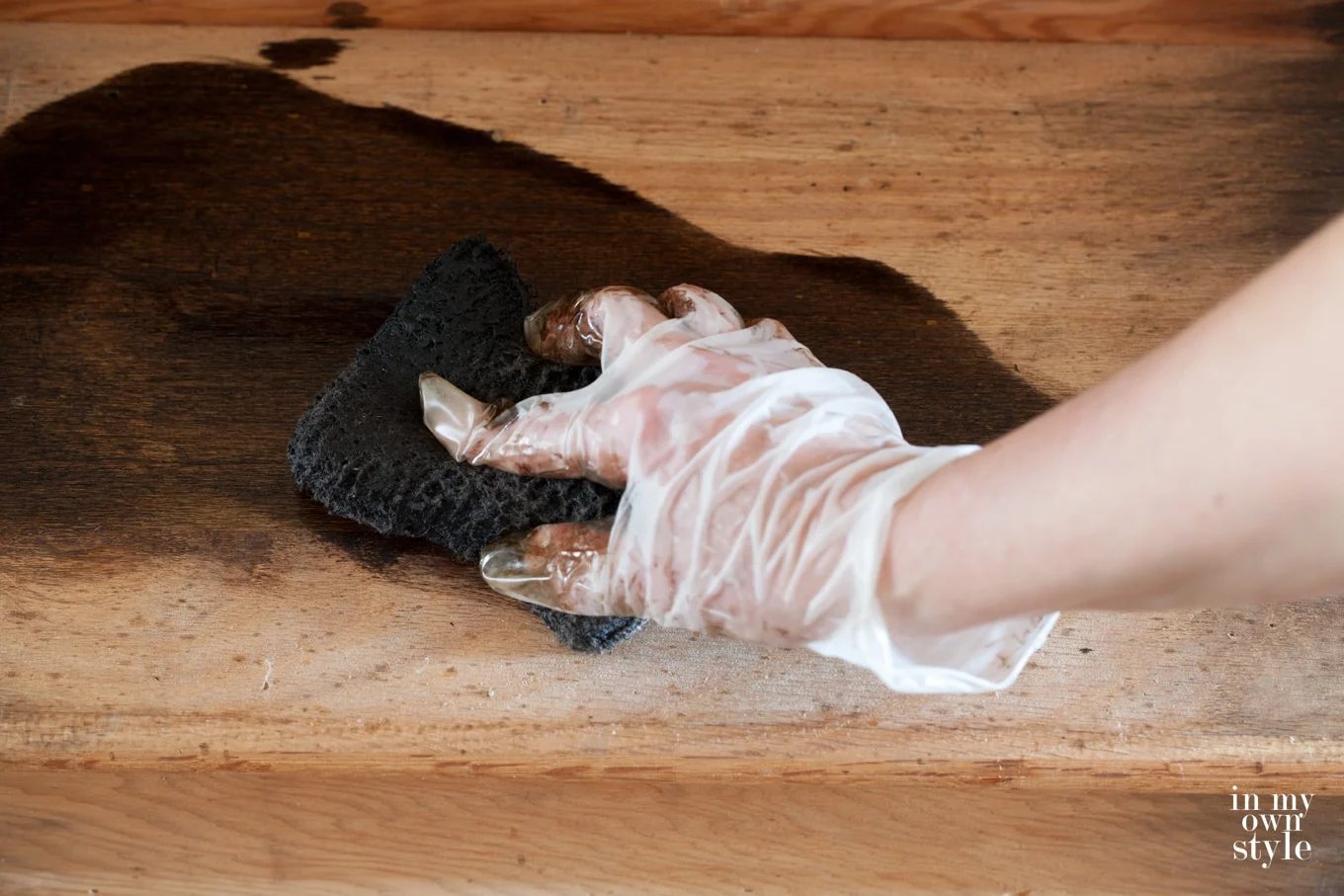 How to apply stain to steps on a staircase