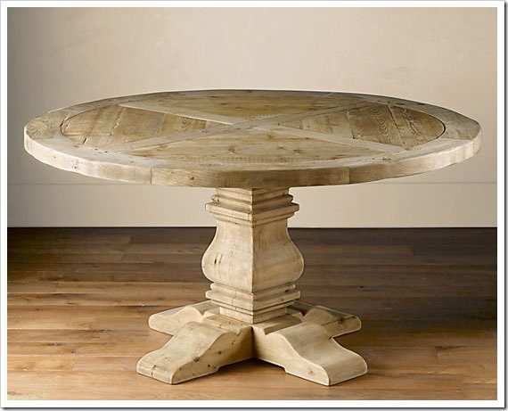 Restoration-Hardware-Salvaged-Wood-Pedestal Table