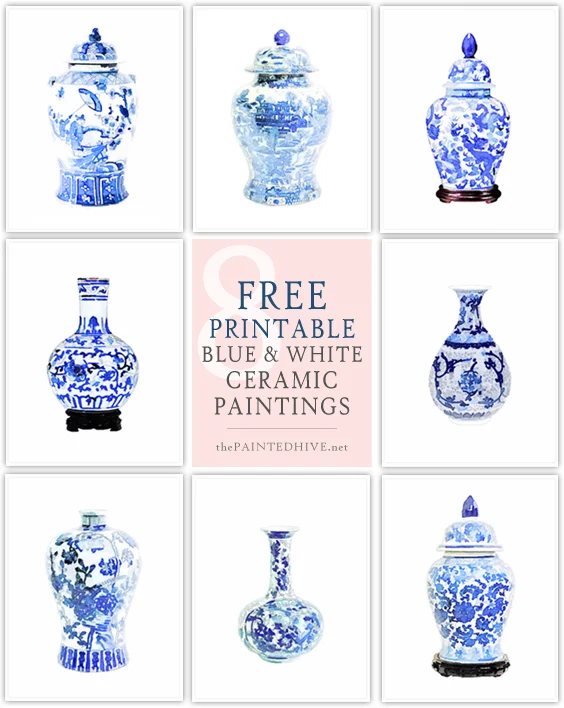 Prints of blue and white china