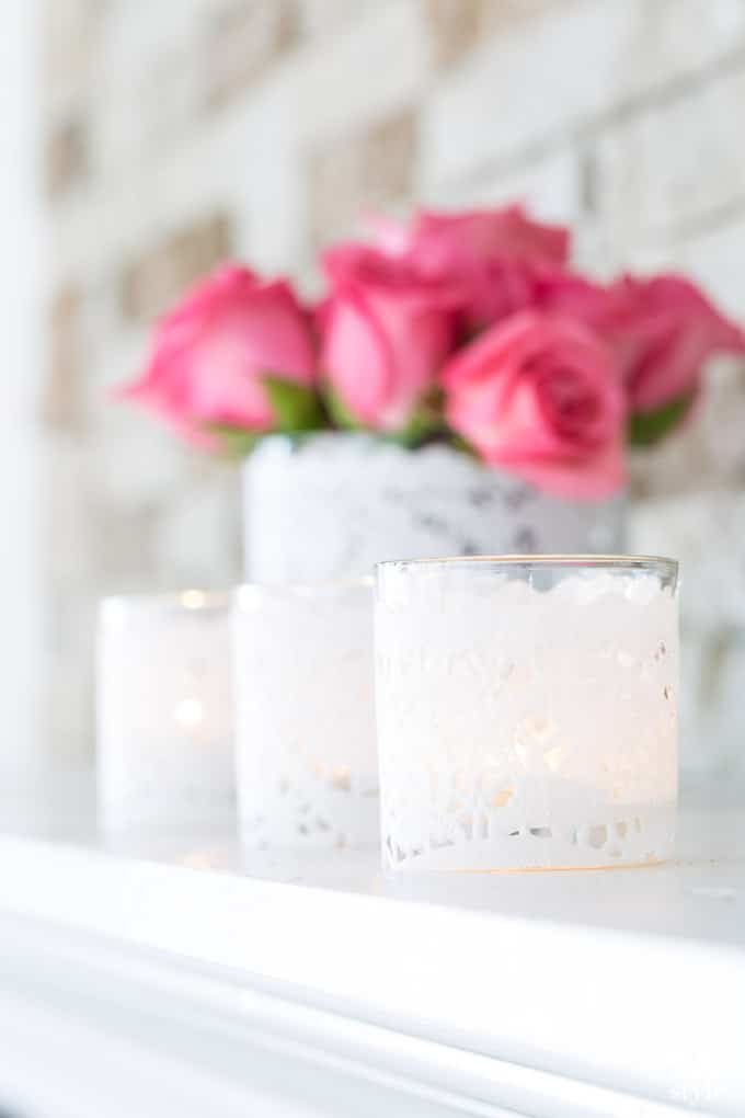 Valentine Paper Doily Candles