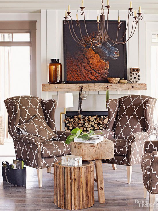 eco and green decorated living room