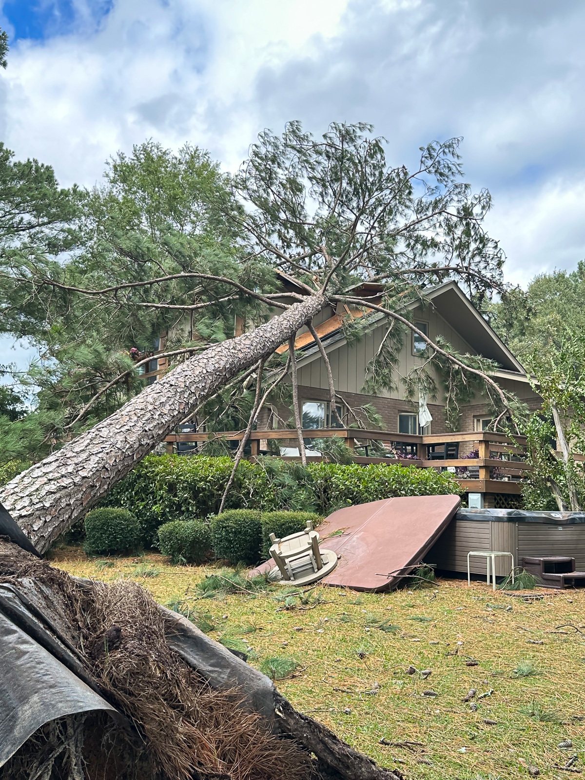 Property damage from Hurricane Helene