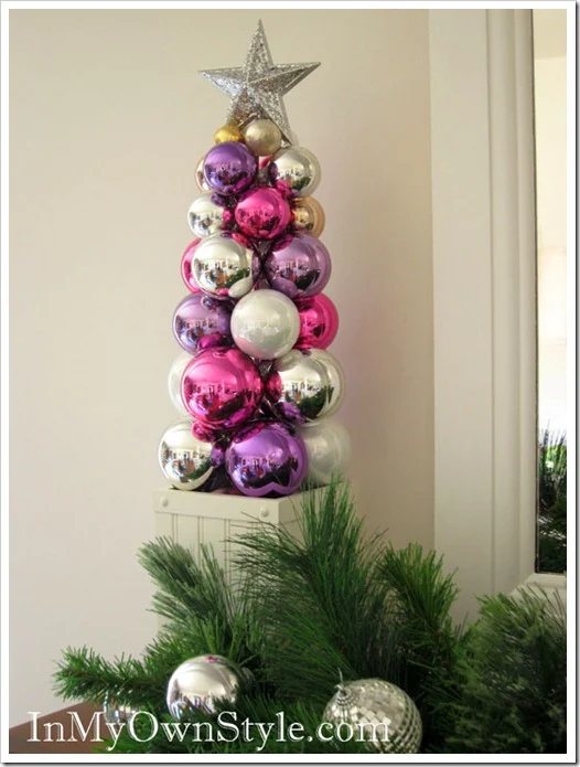 How to make a tabletop Ornament Tree using a knitting needle