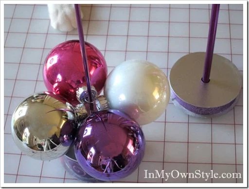 Tabletop Knitting Needle Ornament Tree instructions and tutorial