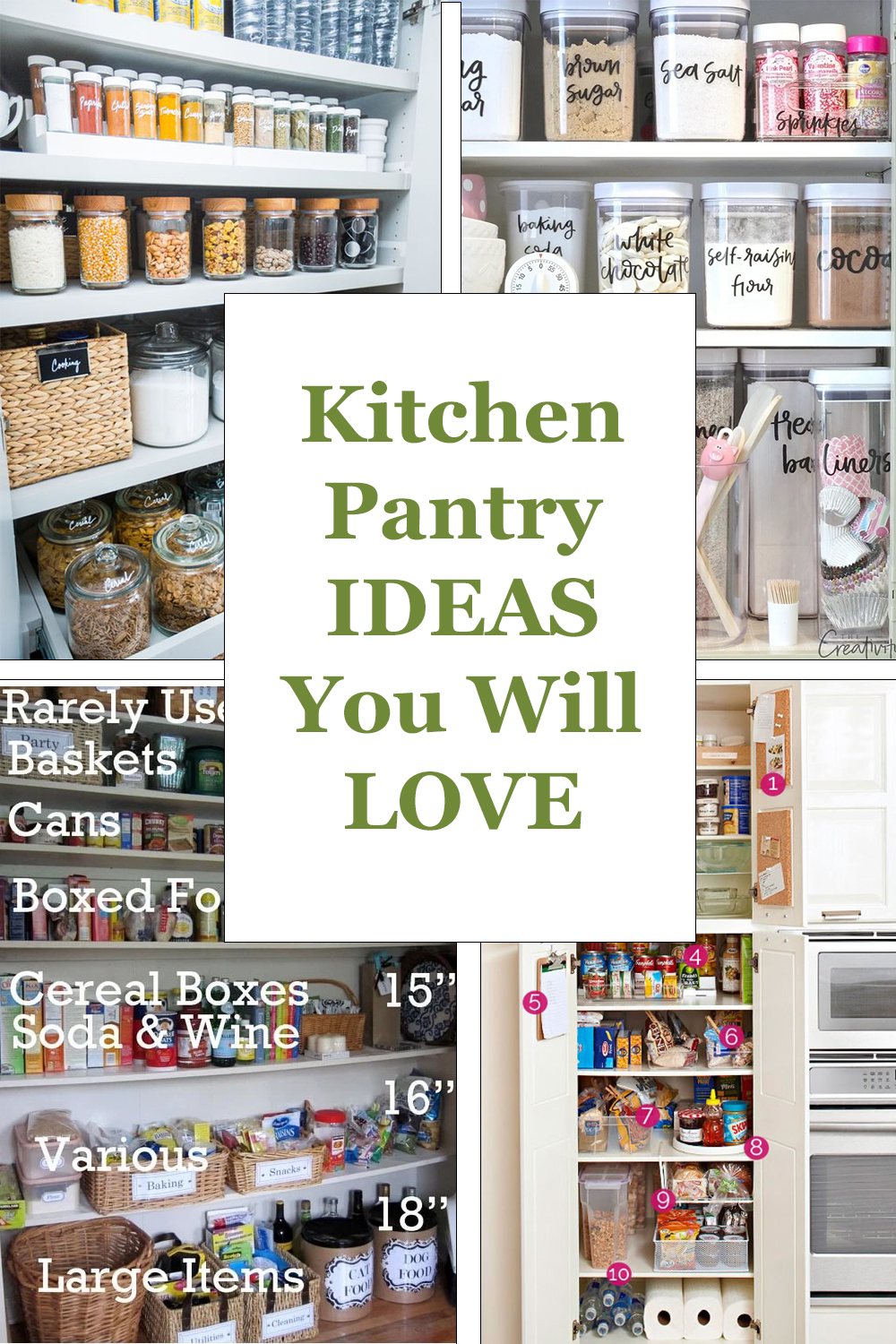 Kitchen pantry ideas and organizing tips that you can do to create the best pantry for your needs in big or small kitchens.