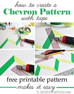 How-to-Tutorial-on-How-to-Make-a-Chevron-Pattern-with-tape---plus-free-printable-pattern-to-download-pdf