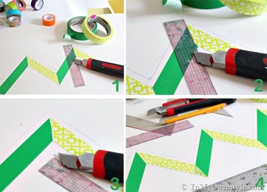How-to-Create-a-Chevron-Pattern-with-Washi-Tapes