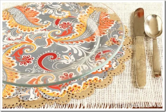 DIY Paper Place Mats using a Circle Punch Kit to make it look like a doily