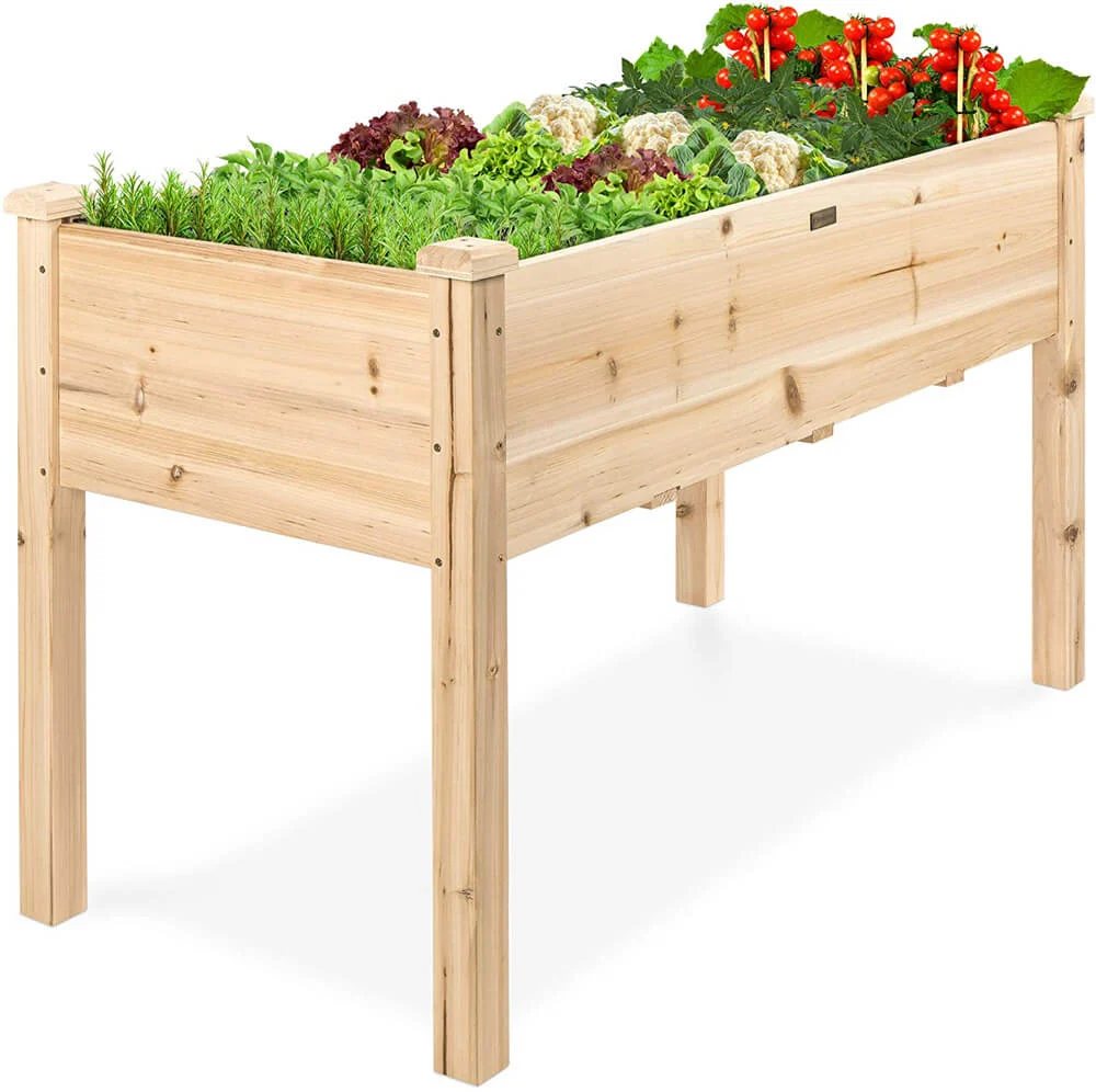 Elevated-Wood-Garden-Planters-Pre-made