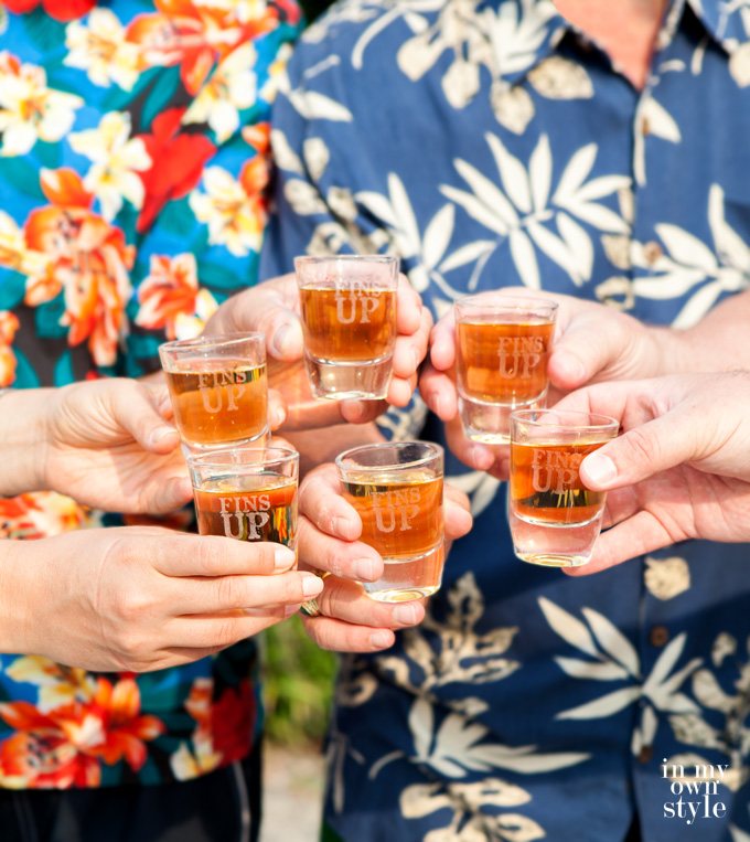Margaritaville shot glass tray for outdoor entertaining