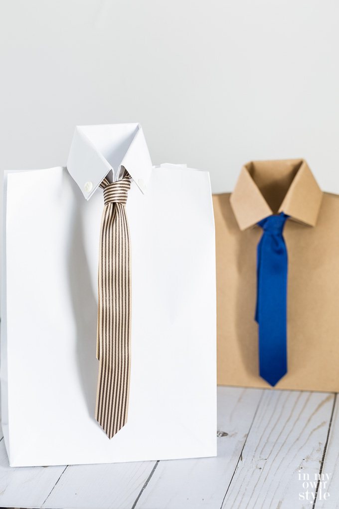 Father's day gift bag. How to make a men's shirt and tie gift bag to wrap a gift for all the men in your life