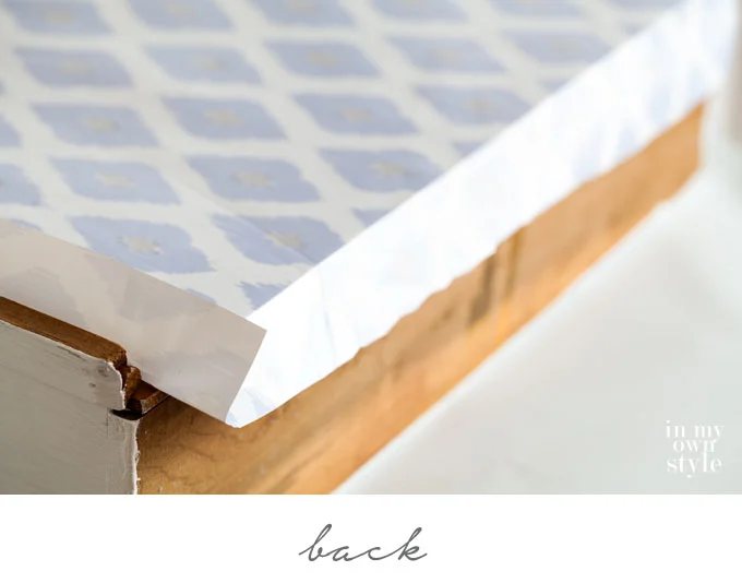 How to line a drawer with wall paper