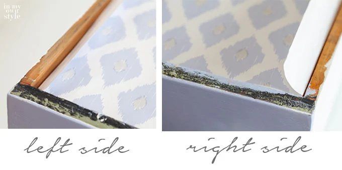 Line a drawer with paper trick