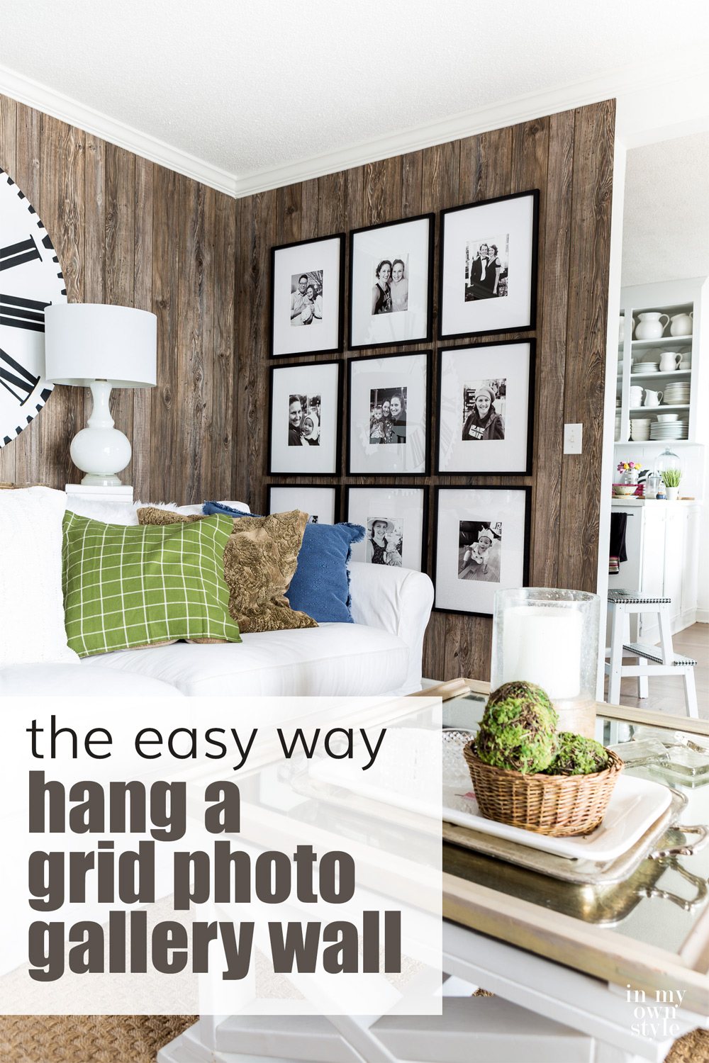 Easy measuring to hang a grid style gallery wall without the need of a laser level.