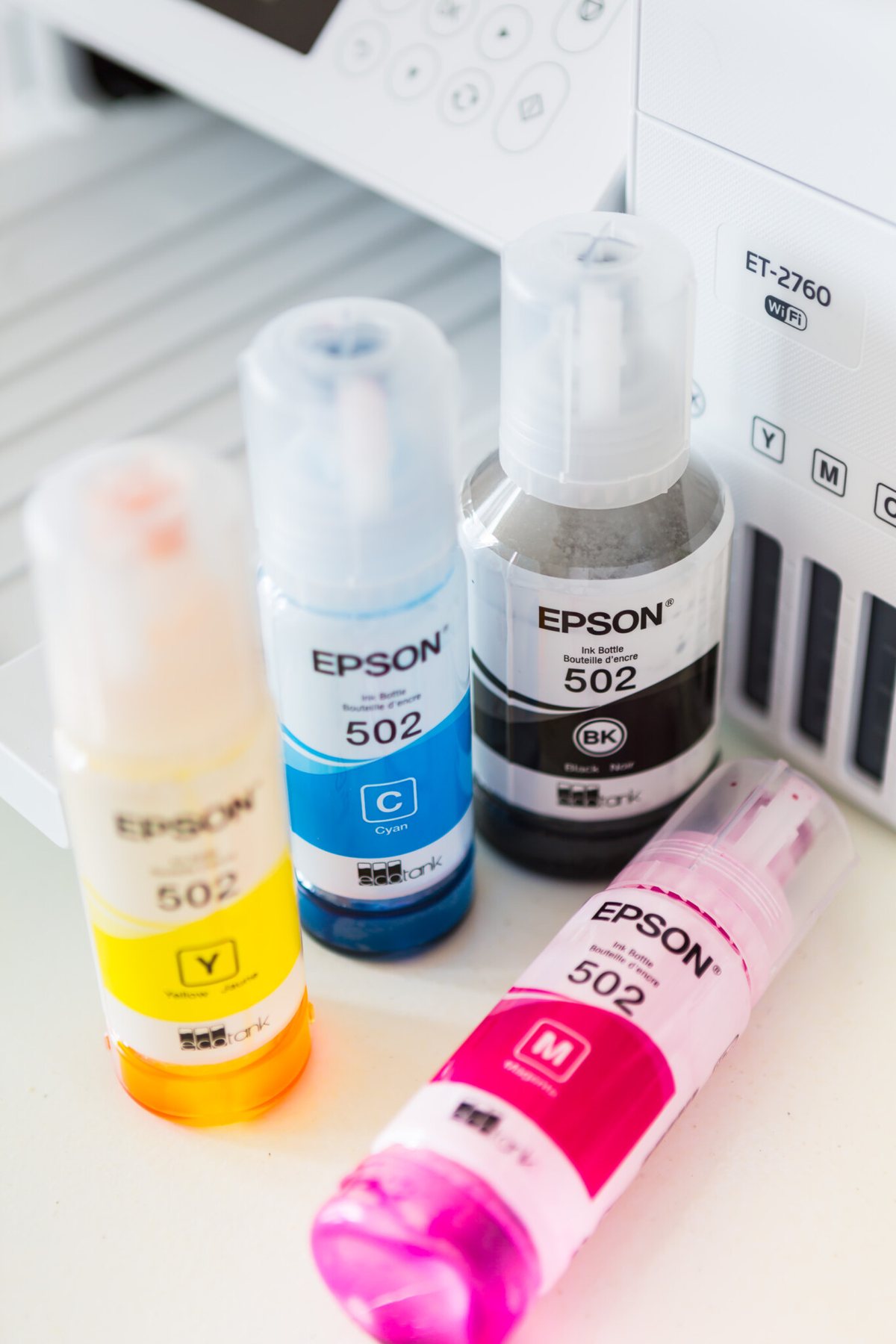 Epson Refillable ink bottles for eco tank printer to print photos for gallery wall