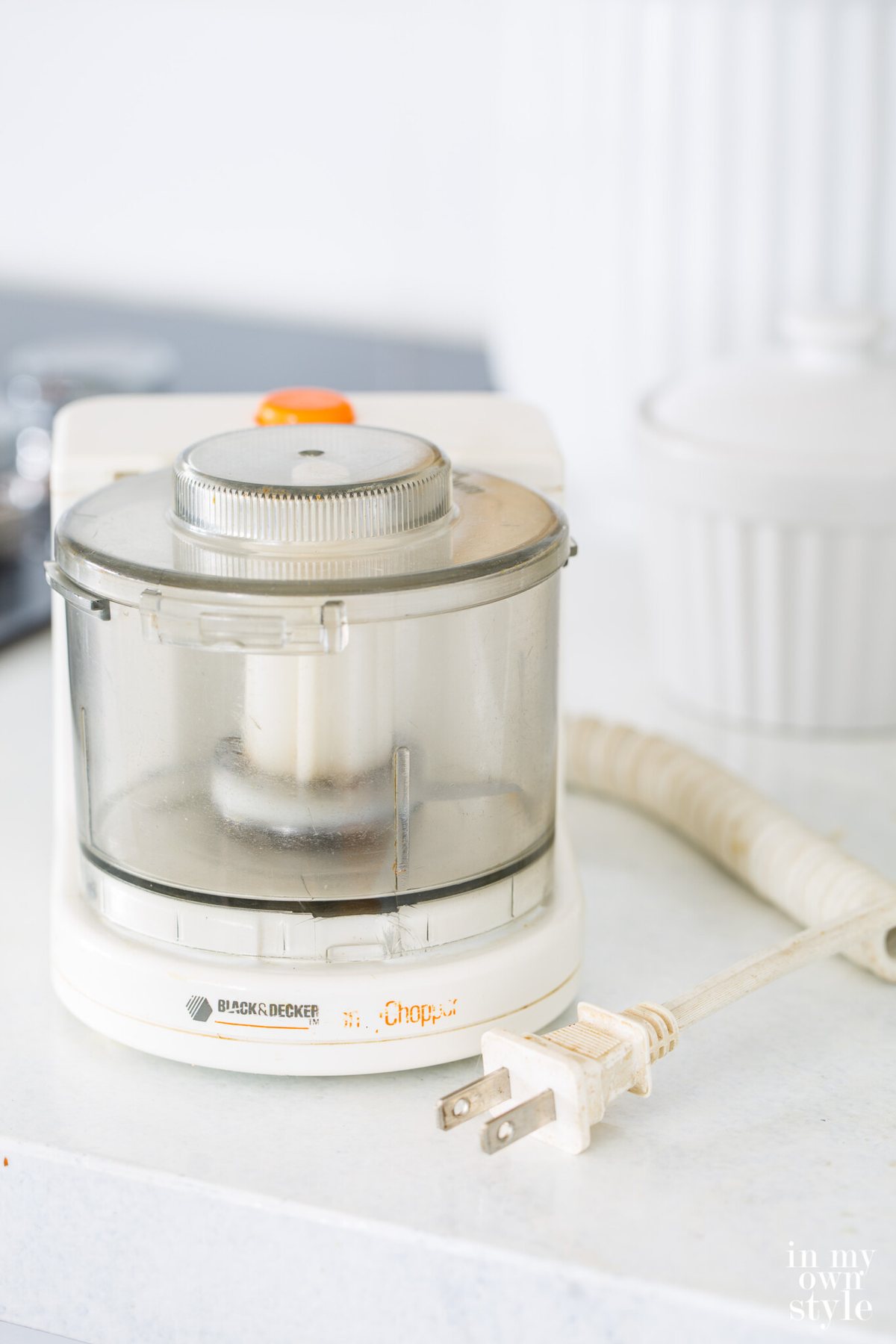 Black and Decker Mini Chopper on kitchen counter.