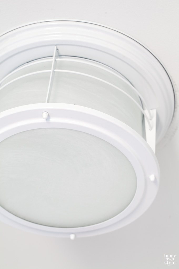 DIY glossy white nautical ceiling fixture: Mudroom/laundry room