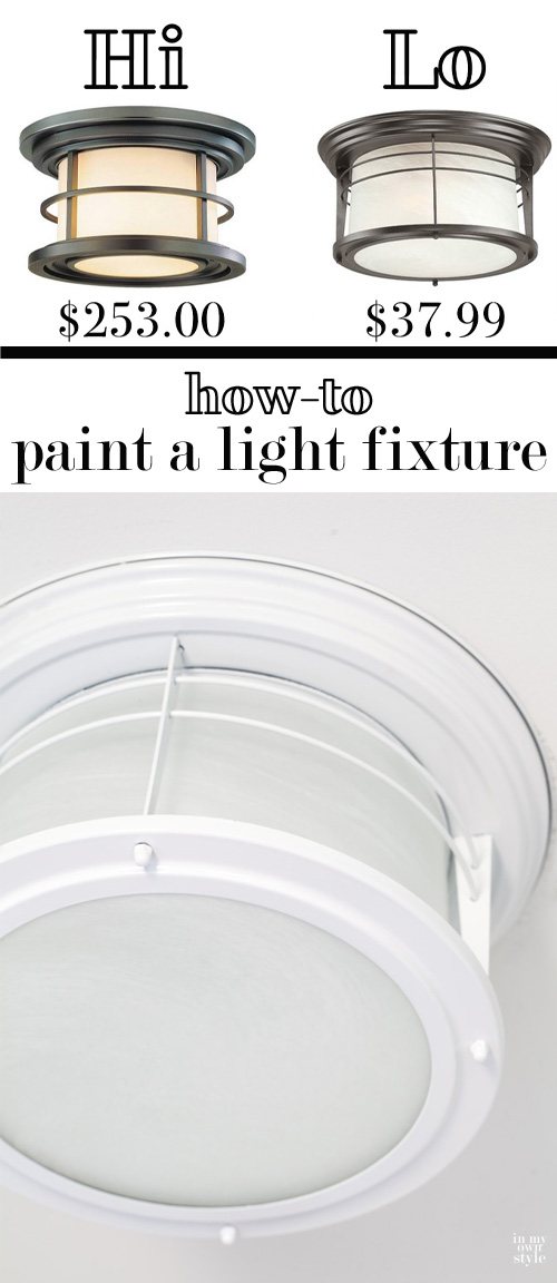 How to transform a metal ceiling light fixture with paint. It takes ho-hum to exactly what you want.