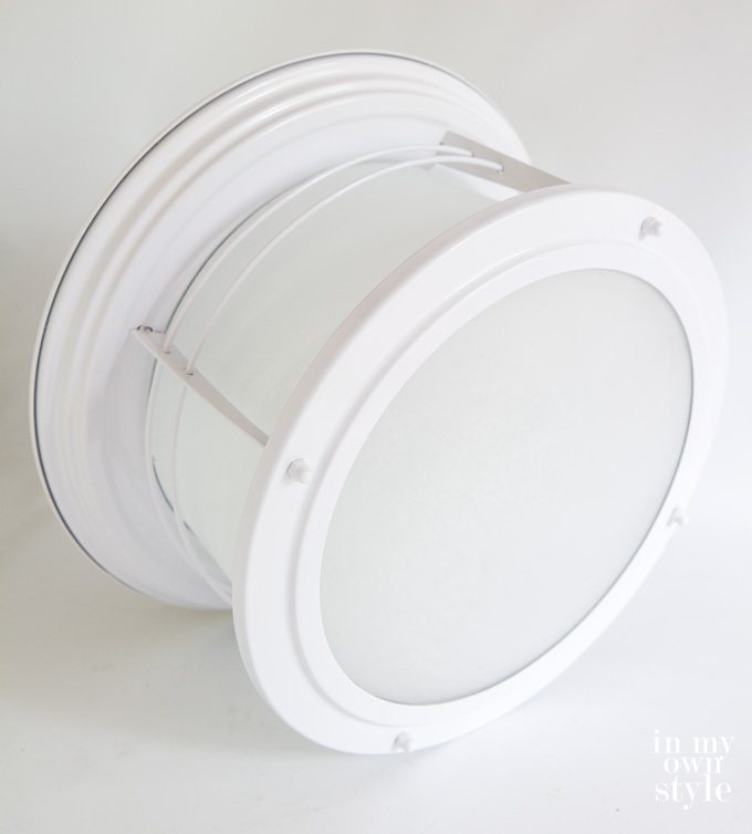 Glossy white nautical ceiling light fixture