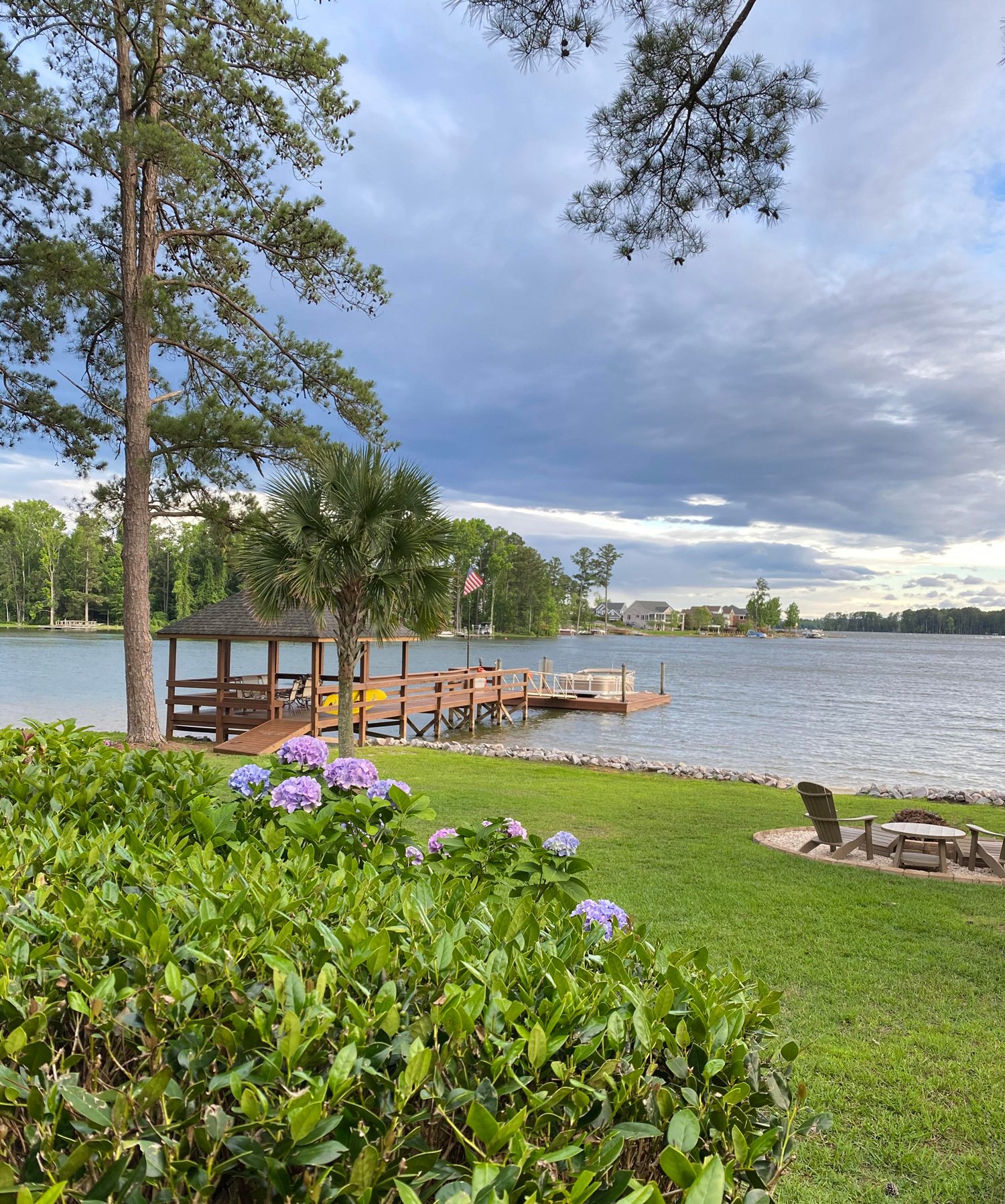 View of lake and yard.