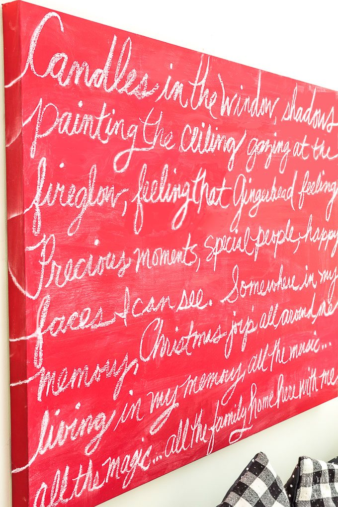 DIY Christmas song lyric art