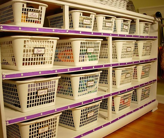 dollar store basket organizing