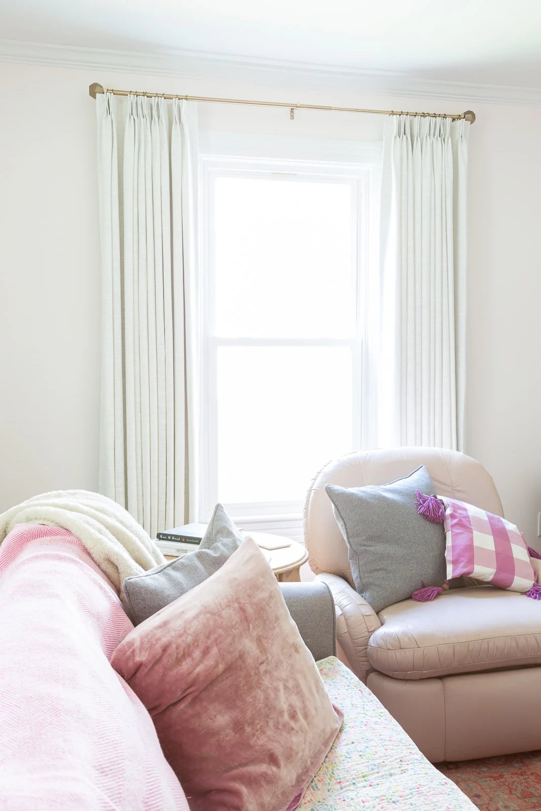 Ready-made TwoPages blackout lined drapes hanging from a single window.