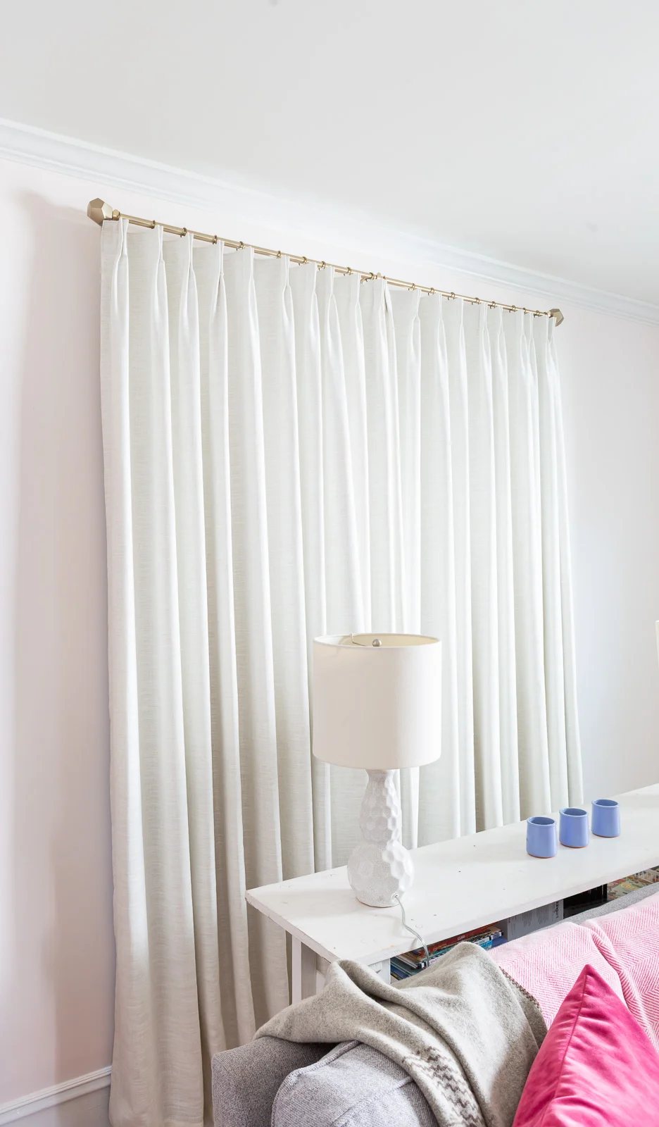 Twopages Ready Made Liz Linen Drapery Pinch Pleat with Blackout Lining: Size 52W x 96L. Color: Ivory White 1908-2 closed on widow