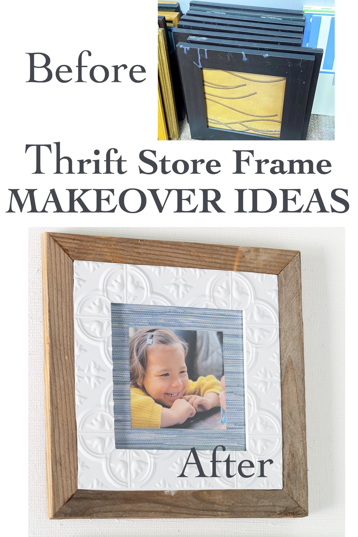 Before and After Thrift Store Frame Makeover Ideas