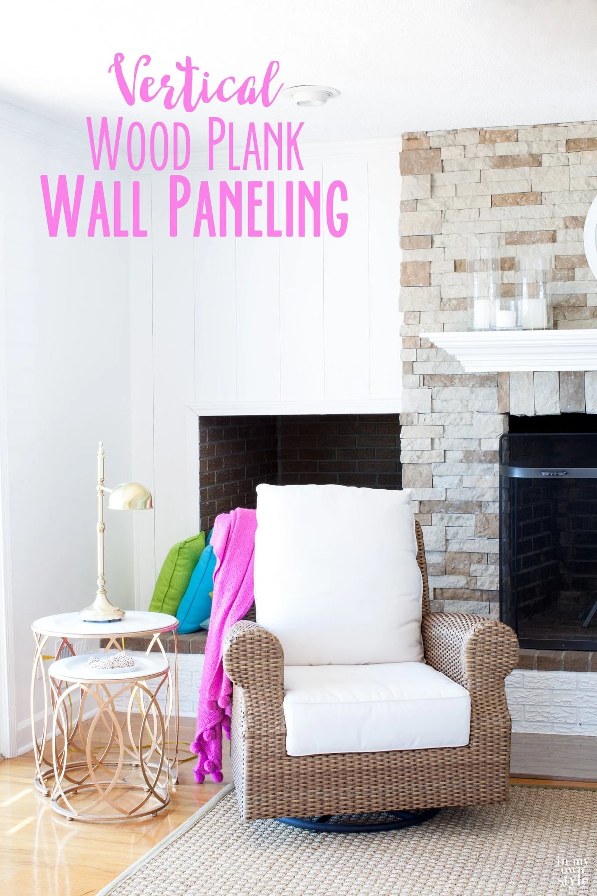 Instead of horizontal shiplap planks, why not install the planks vertically especially if you want the room to appear taller. East budget DIY decorating . Tip: Get the planks cut at the home improvement store to save you time. | Oducu