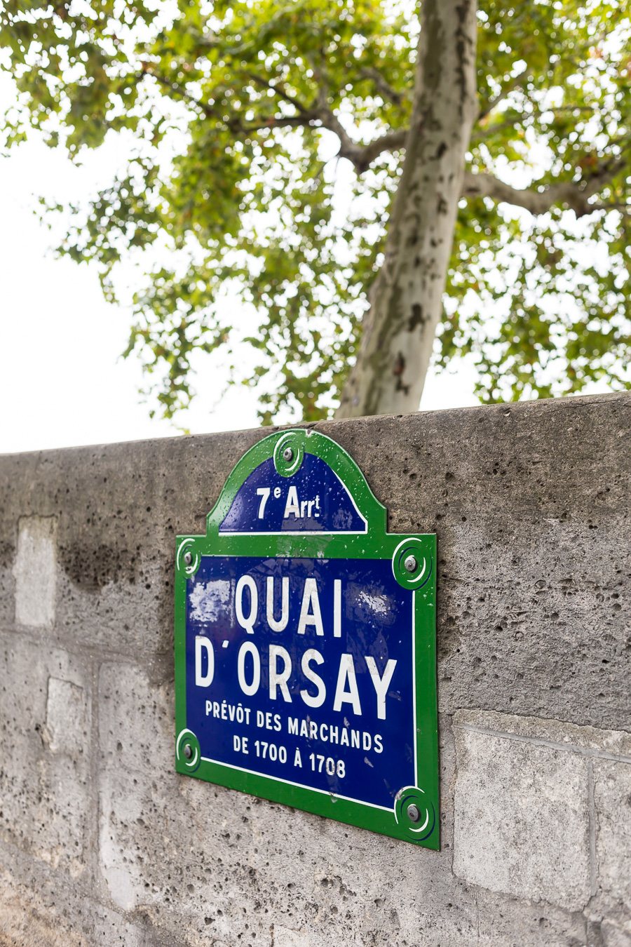 Enamel sign for Quai D'Orsay