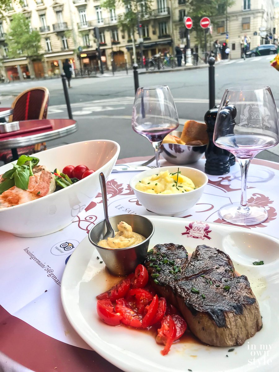 Eating at a cafe in St.Germain Paris