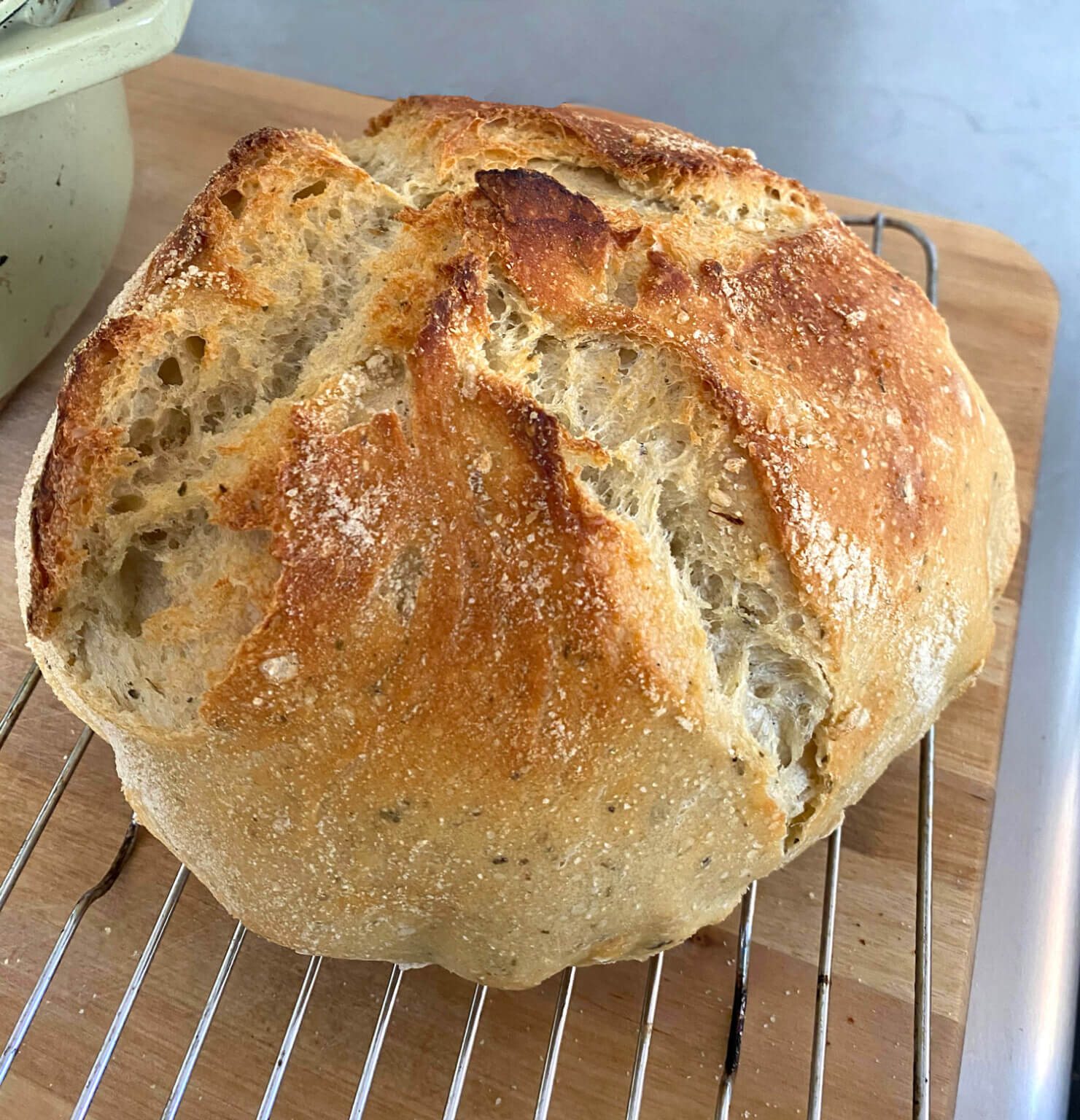 Fresh out of the oven sourdough bread.