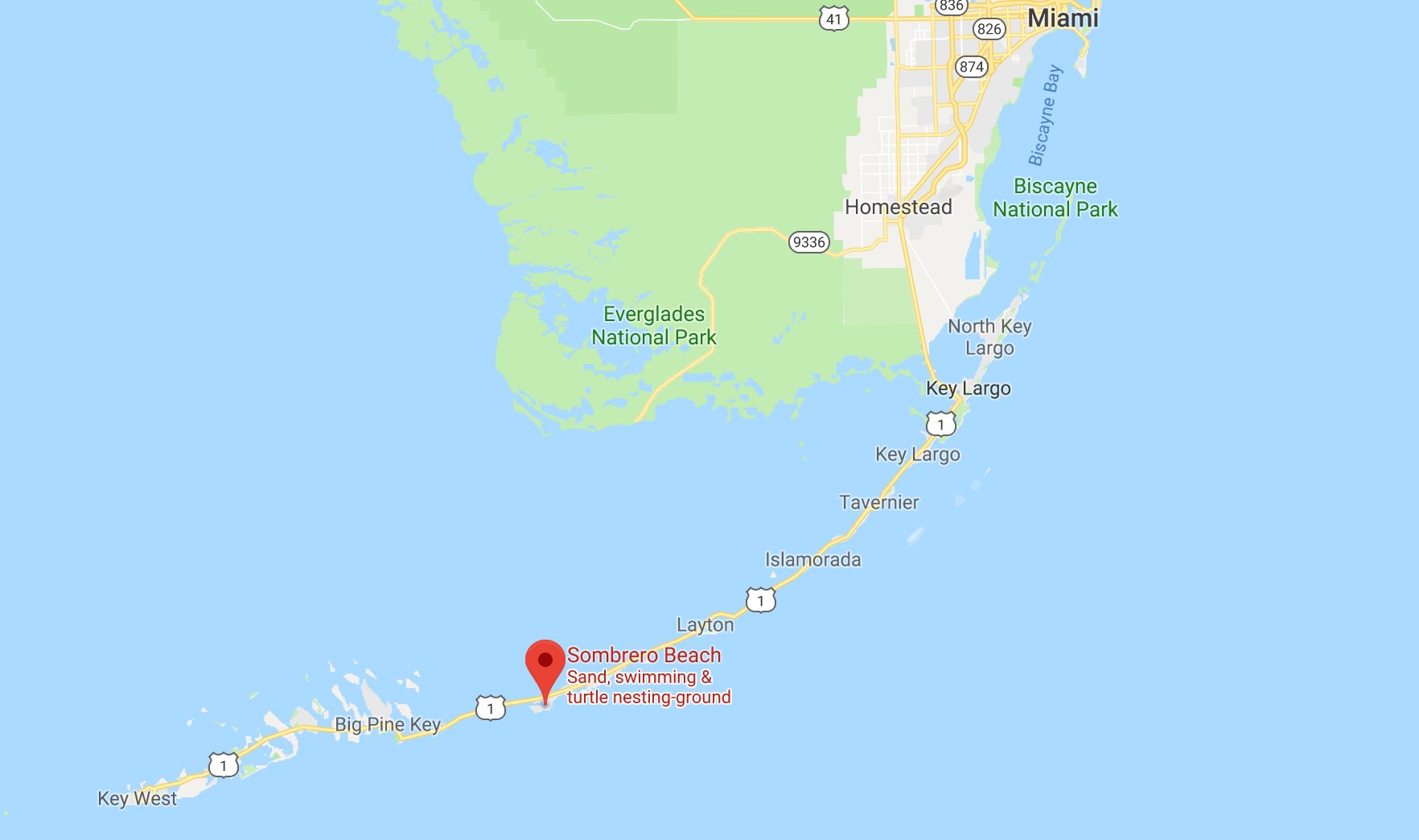 Map of the Florida Keys