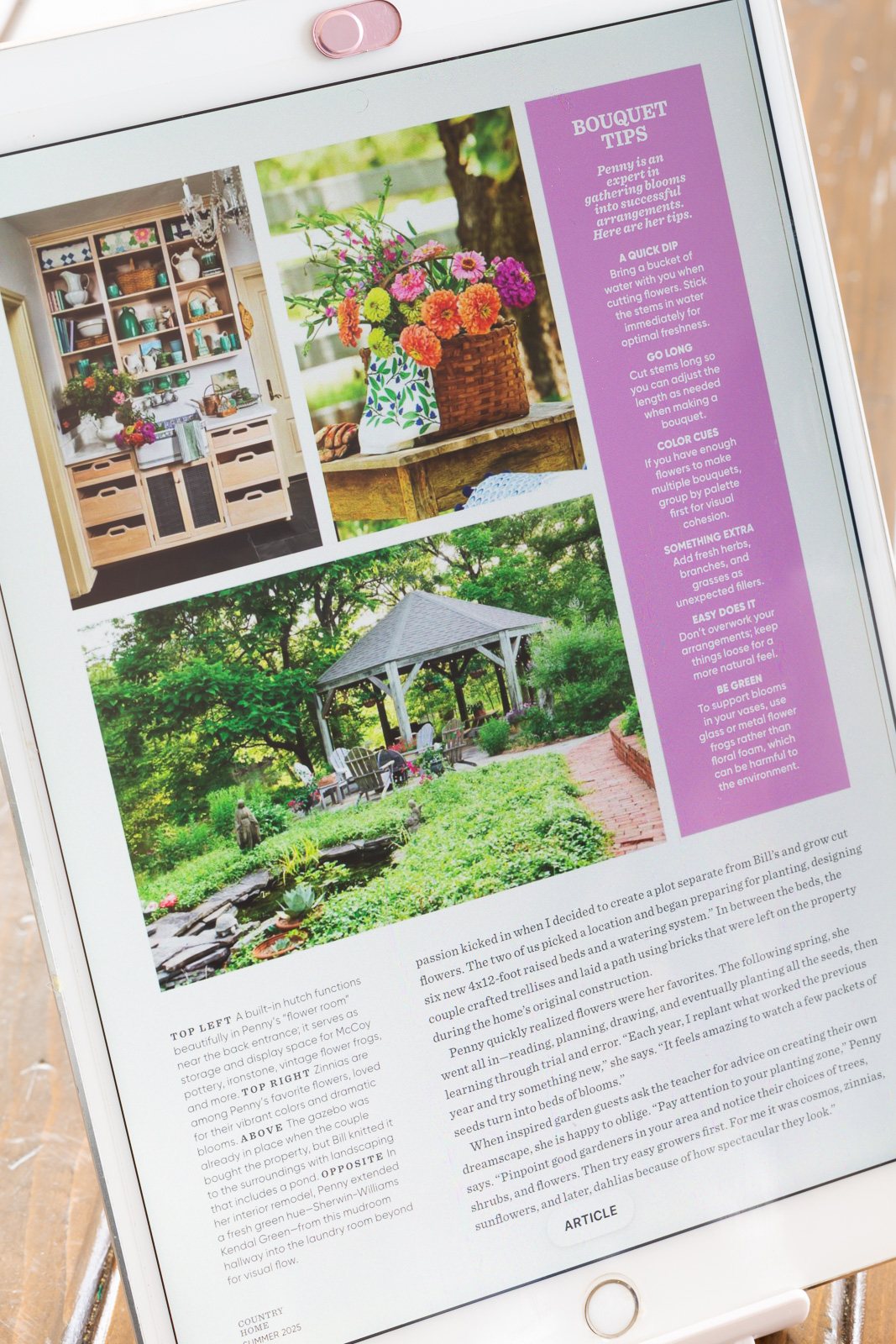 Reading a magazine online using the Libby App on an iPad
