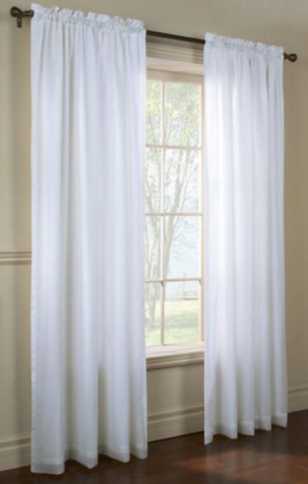 Thin thermal lined white drapes