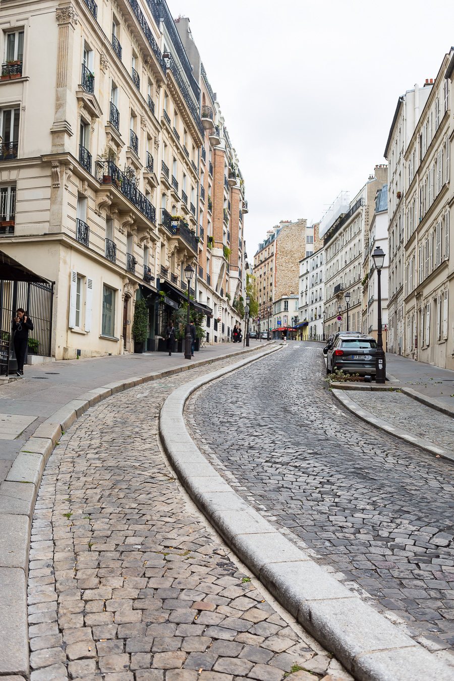 A cobblestone street in Paris