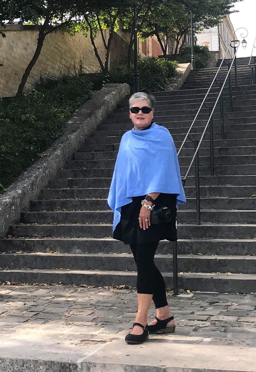Walking up and down steps in Paris France