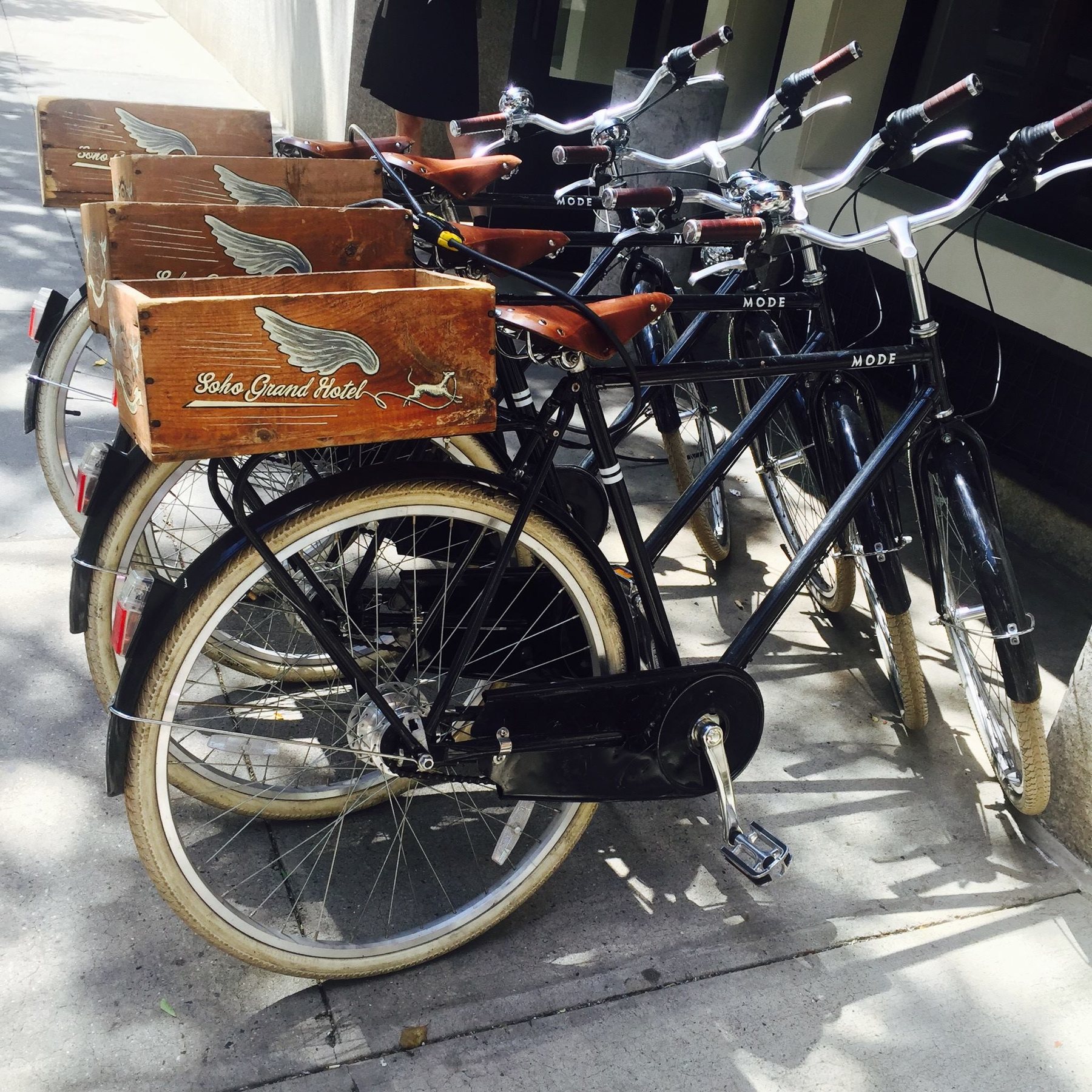 bikes in rack on street