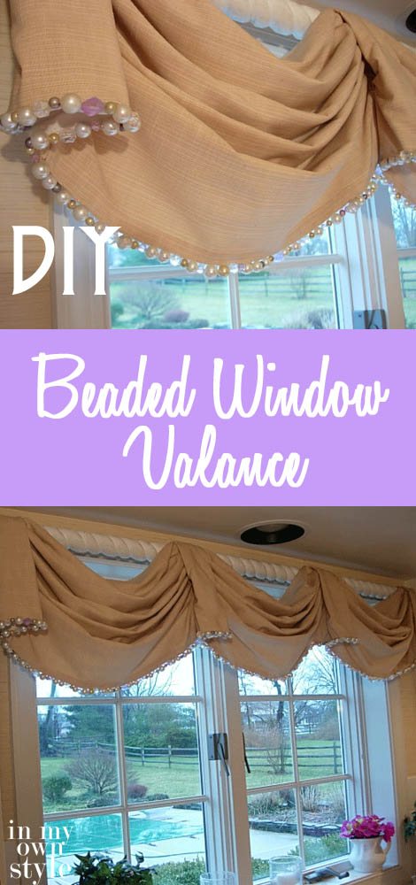 DIY Beaded Window Valance: Add flair to your windows with this inexpensive and simple window valance.