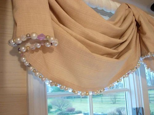 Window Valance with Beaded Trim