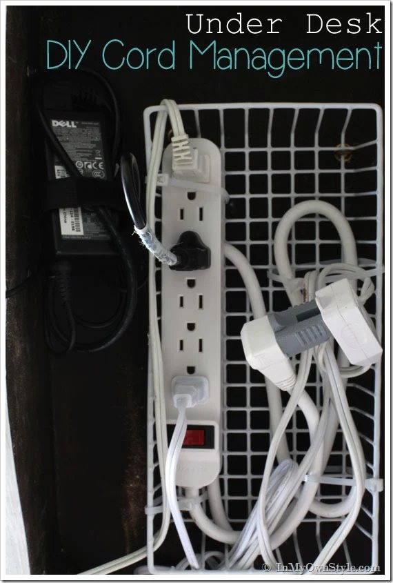 Under-Desk-Cord-Managment and Organizing Idea